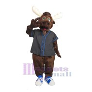 Moose with Green Eyes Mascot Costume Animal