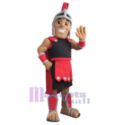 Espartano rojo y negro Disfraz de mascota Gente