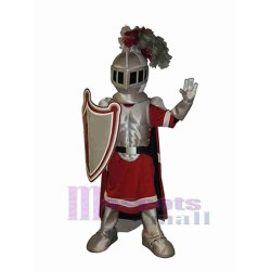 Rojo y plata Caballero Disfraz de mascota Gente