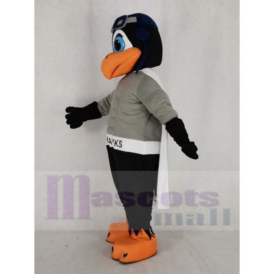 Skyhawk with White Cloak Mascot Costume