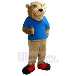 Happy Brown Tiger Mascot Costume Animal