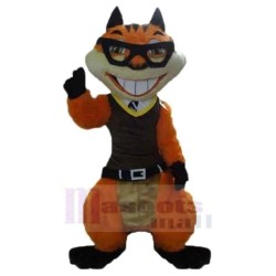 Funny Tiger Mascot Costume Animal with Glasses