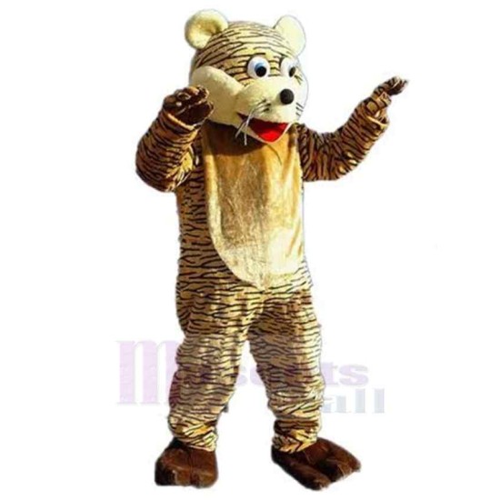 Lustiger brauner Tiger Maskottchen-Kostüm-Tier-Erwachsener