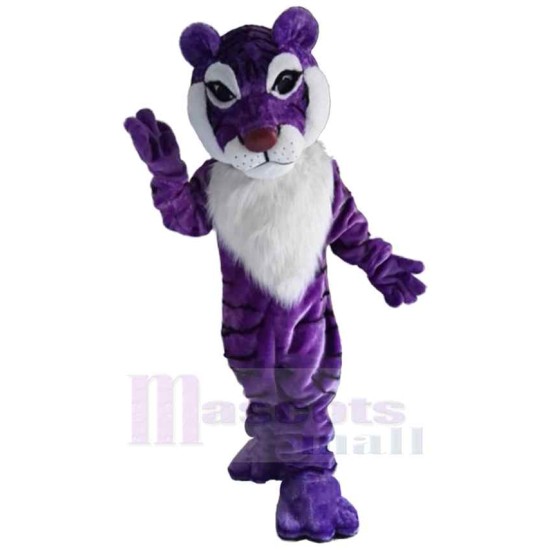 Purple Tiger Mascot Costume Animal Fancy Dress