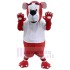 Red and White Tiger Mascot Costume Animal in Sportswear