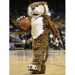 Realistic Cute Brown Tiger Mascot Costume Animal