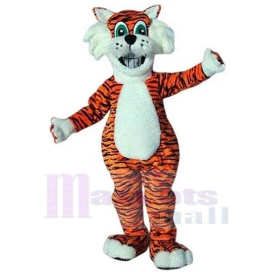 Funny Tiger Mascot Costume Animal with Green Eyes