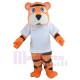 Sport Tiger Mascot Costume Animal in White Shirt