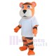 Sport Tiger Mascot Costume Animal in White Shirt