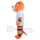 Sport Tiger Mascot Costume Animal in White Shirt