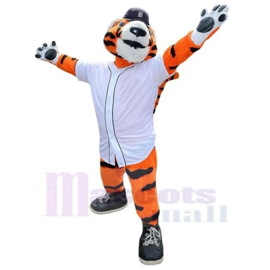 Sport Tiger Mascot Costume Animal with Black Hat