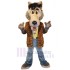 Friendly Wolf Mascot Costume Animal in Brown Clothes