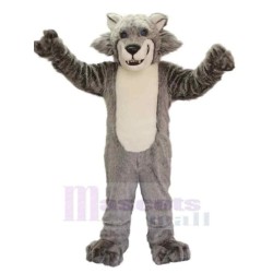 Funny Plush Gray Wolf Mascot Costume Animal Adult