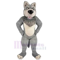 Grey Furry Wolf Mascot Costume Animal Adult