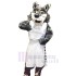 Grey Sport Wolf Mascot Costume Animal in White Sportswear