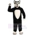 Happy Black Wolf Mascot Costume Animal with White Belly