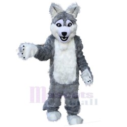 Funny Long Gray Wolf Mascot Costume Animal Adult