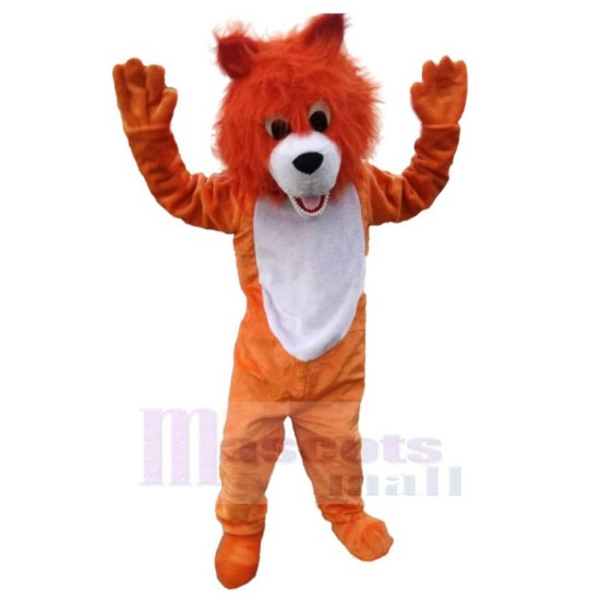 Plush Orange Wolf Mascot Costume Animal