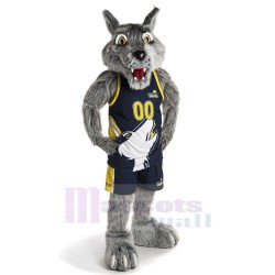 Funny Sports Gray Wolf Mascot Costume Animal Adult