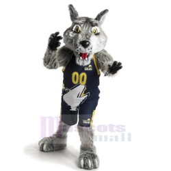 Funny Sports Gray Wolf Mascot Costume Animal Adult