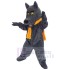 Funny Gray Wolf Mascot Costume Animal with Orange Scarf