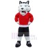 White Sport Wolf Mascot Costume Animal in Red Clothes