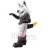 Smiling Plush Gray Wolf Mascot Costume Animal