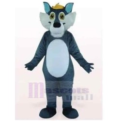 Gray Wolf Mascot Costume Animal with Blue Ears