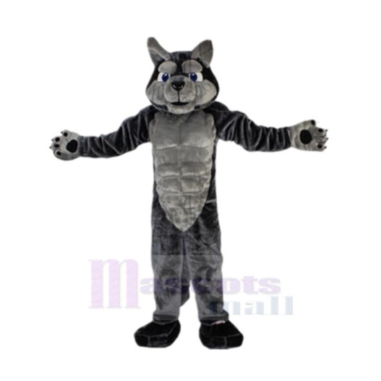 Muscle Gray Wolf Mascot Costume Animal Party Suit