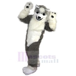 Lovely White and Gray Wolf Mascot Costume Animal