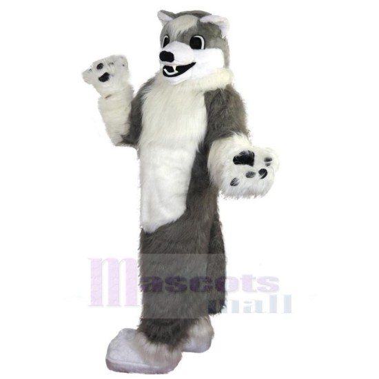 Lovely White and Gray Wolf Mascot Costume Animal