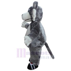 High Quality Furry Grey Wolf Mascot Costume Animal