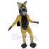 Smiling Gray and Yellow Wolf Mascot Costume Animal