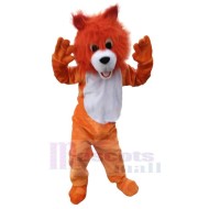 Cute Plush Orange Wolf Mascot Costume Animal