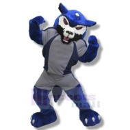 Power College Blue Wolf Mascot Costume Animal