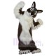 Long Fur Brown and White Wolf Mascot Costume Animal