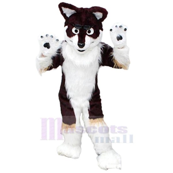 High Quality Brown and White Wolf Mascot Costume Animal