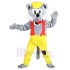 Gray Wolf Mascot Costume Animal in Yellow Rompers