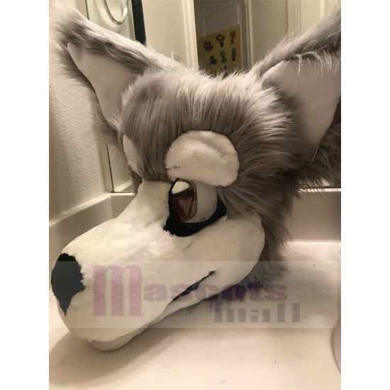 Gray Wolf Fursuit Mascot Costume Animal Head Only