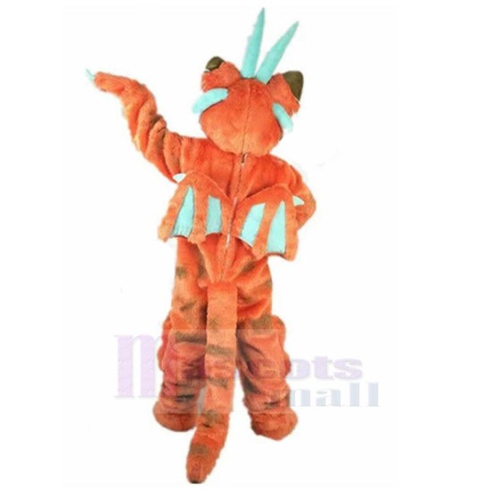 Long-horned Orange Wolf Mascot Costume Animal