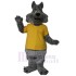 Gray Wolf in Yellow T-shirt Mascot Costume Animal