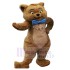 Funny Brown Cat Mascot Costume Animal with Blue Bow