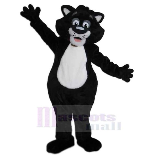 Friendly Black House Cat Mascot Costume Animal