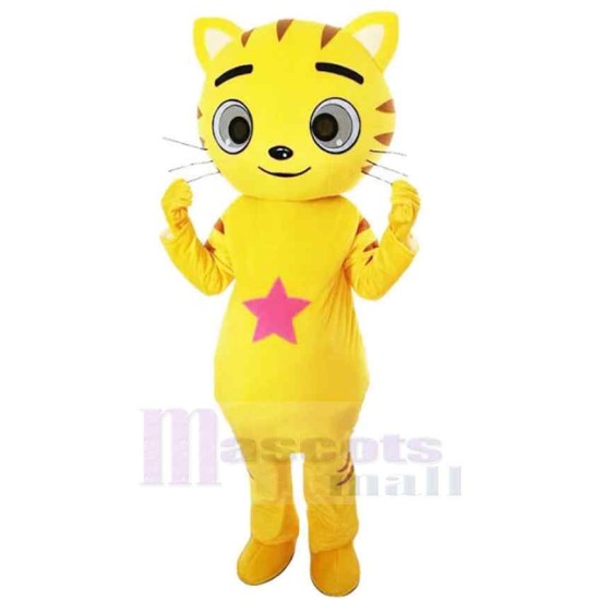 Golden Star Cat Mascot Cartoon Costume Animal