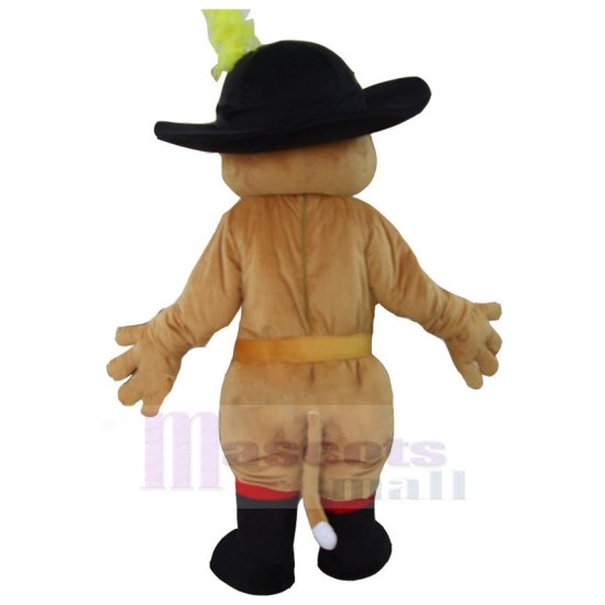 Green Eyes Brown Cat Mascot Costume Animal with Boots