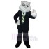 Gentle Cat Mascot Costume Animal in Black Suit