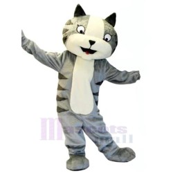 Funny Gray Cat Mascot Costume Animal with White Belly