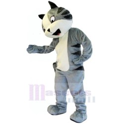 Funny Gray Cat Mascot Costume Animal with White Belly