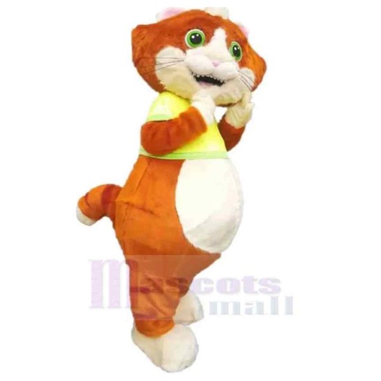 Orange Cat Plush Mascot Costume Animal with Big Belly