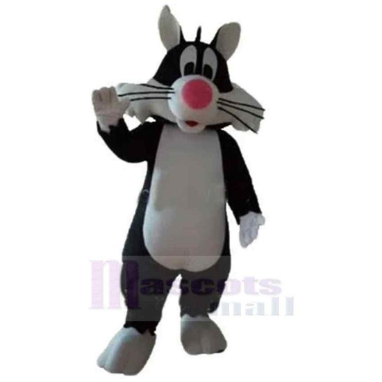 Pink Nose Long Beard Cat Mascot Costume Animal